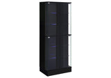 950398 Cabra 4-door LED Curio Display Cabinet Black High Gloss
