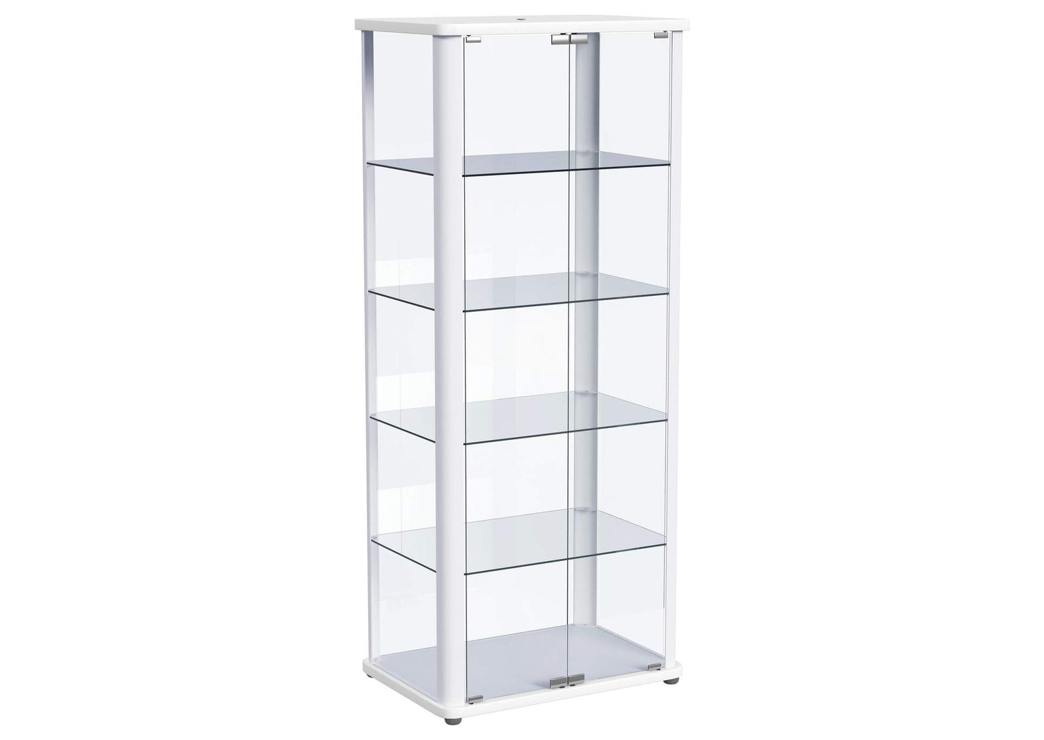 950399 Aero 5-shelf Display Curio Cabinet with LED Lighting White