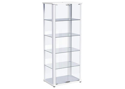 950399 Aero 5-shelf Display Curio Cabinet with LED Lighting White