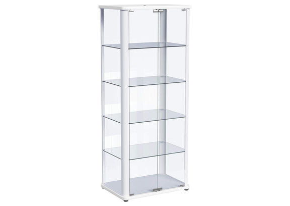950399 Aero 5-shelf Display Curio Cabinet with LED Lighting White
