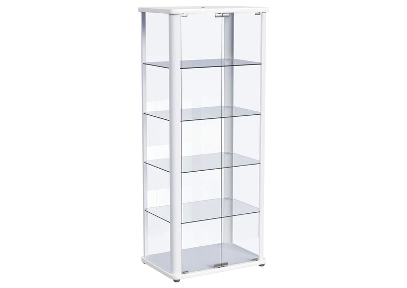 950399 Aero 5-shelf Display Curio Cabinet with LED Lighting White