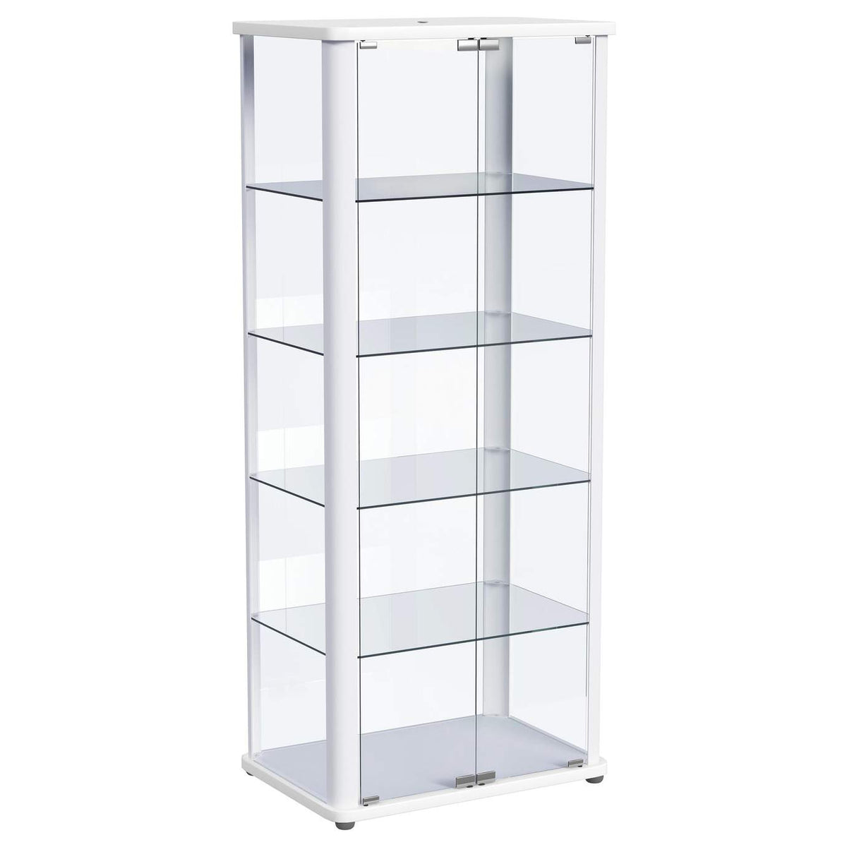 950399 Aero 5-shelf Display Curio Cabinet with LED Lighting White