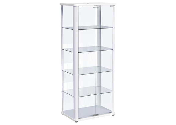 950399 Aero 5-shelf Display Curio Cabinet with LED Lighting White