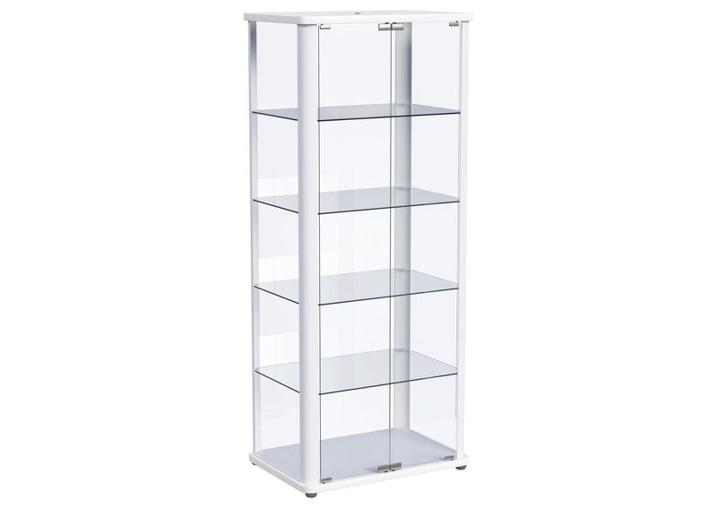 950399 Aero 5-shelf Display Curio Cabinet with LED Lighting White