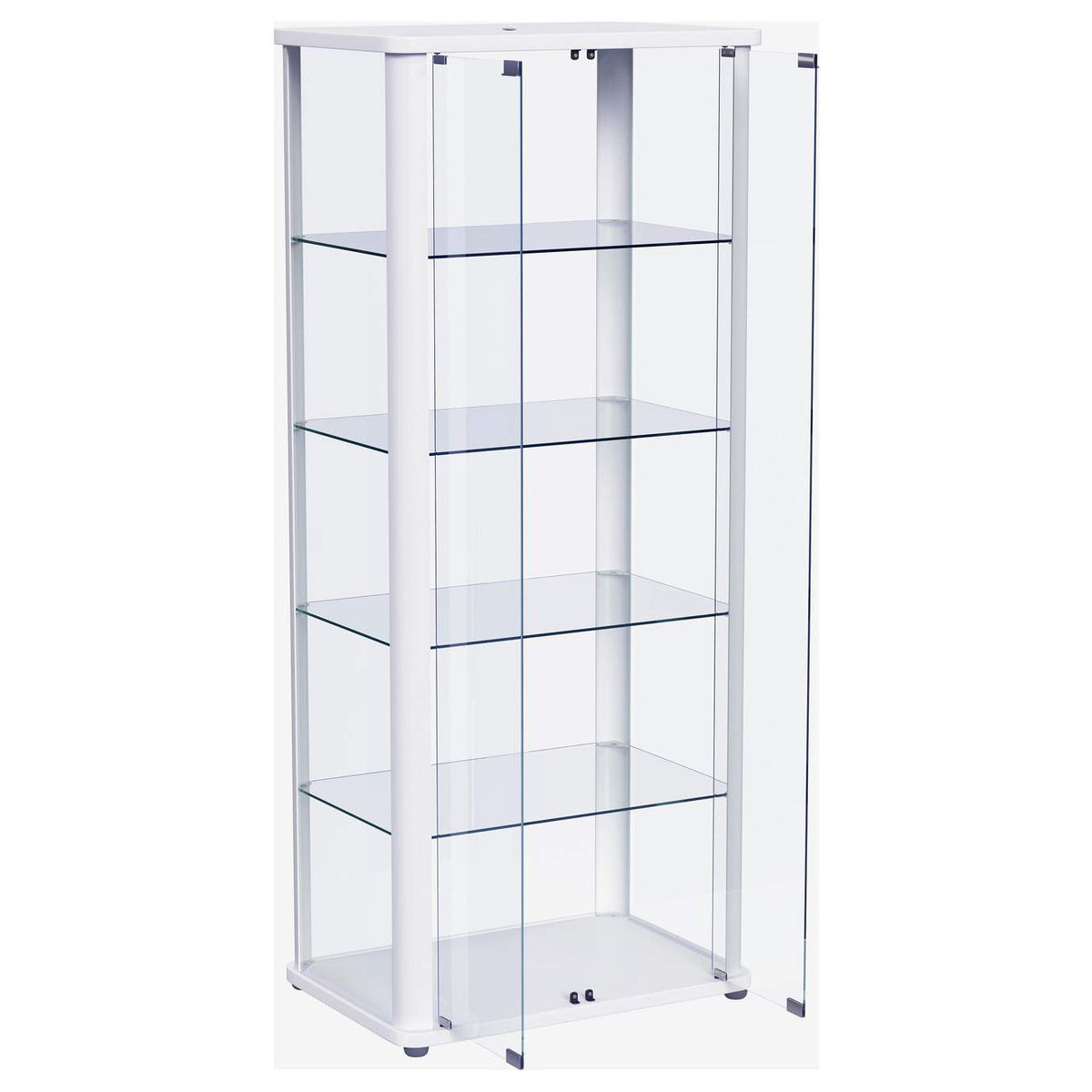 950399 Aero 5-shelf Display Curio Cabinet with LED Lighting White