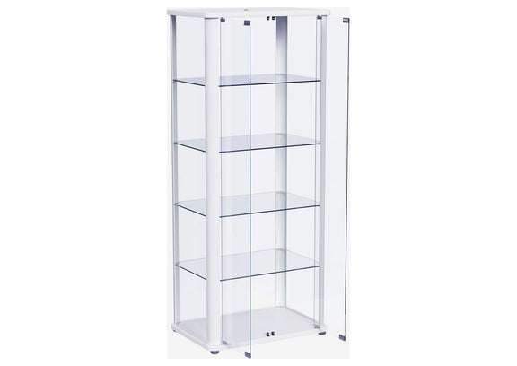 950399 Aero 5-shelf Display Curio Cabinet with LED Lighting White
