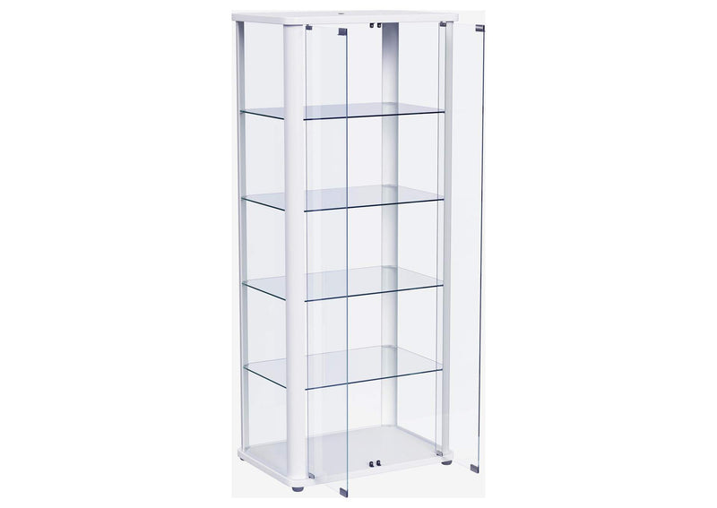 950399 Aero 5-shelf Display Curio Cabinet with LED Lighting White