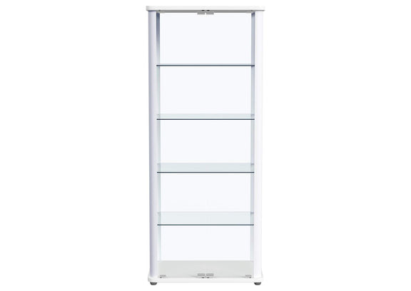 950399 Aero 5-shelf Display Curio Cabinet with LED Lighting White