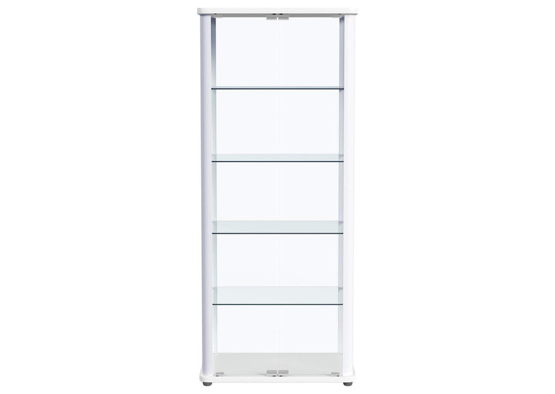 950399 Aero 5-shelf Display Curio Cabinet with LED Lighting White