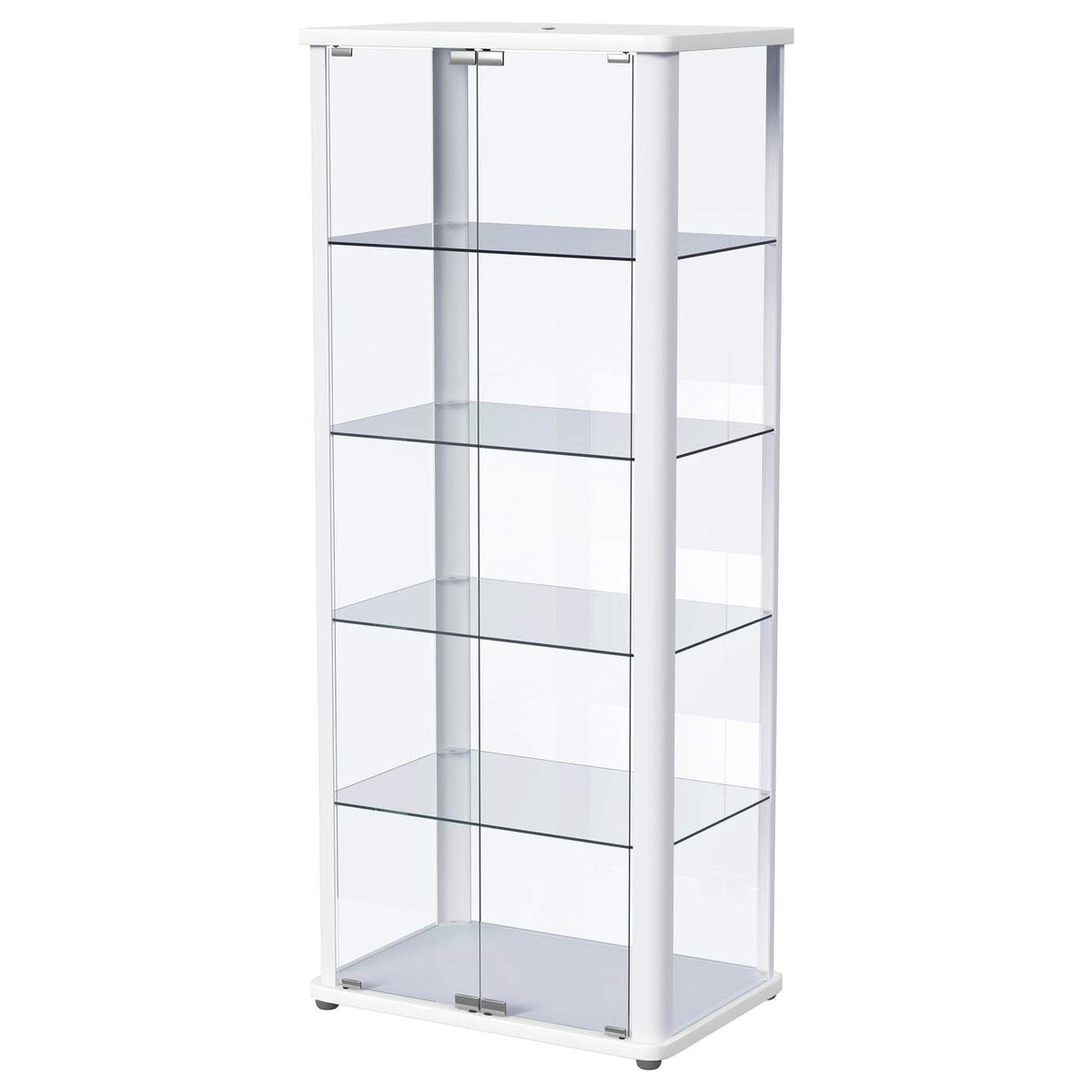 950399 Aero 5-shelf Display Curio Cabinet with LED Lighting White