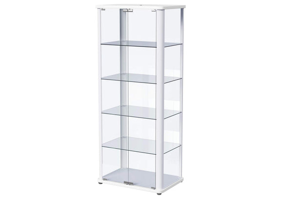 950399 Aero 5-shelf Display Curio Cabinet with LED Lighting White