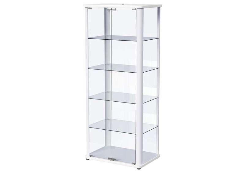950399 Aero 5-shelf Display Curio Cabinet with LED Lighting White