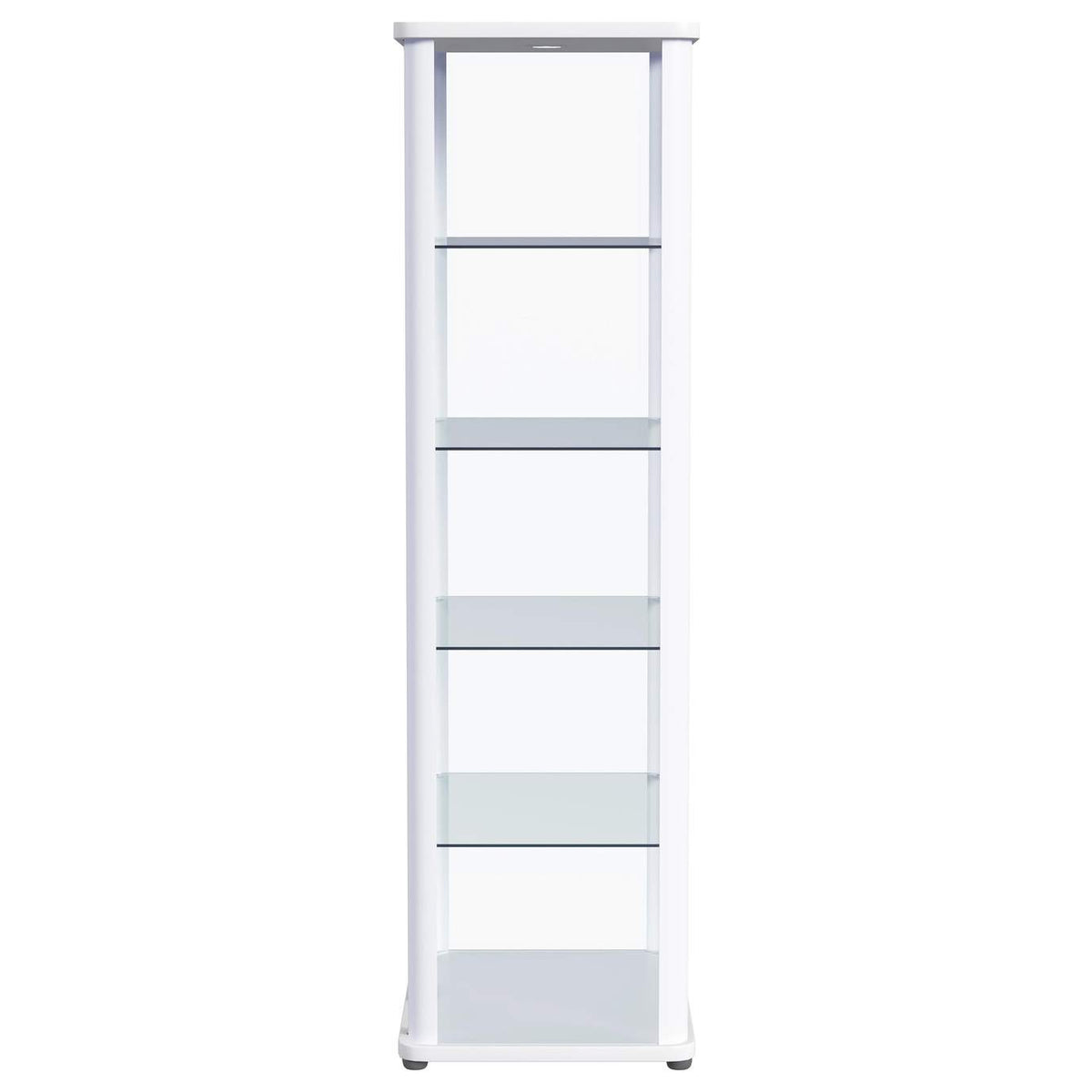 950399 Aero 5-shelf Display Curio Cabinet with LED Lighting White