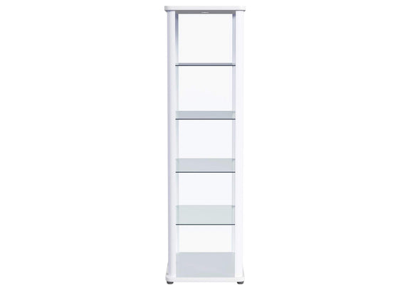 950399 Aero 5-shelf Display Curio Cabinet with LED Lighting White