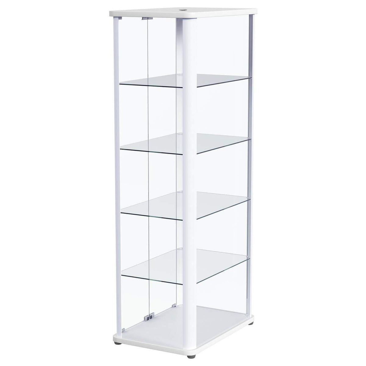 950399 Aero 5-shelf Display Curio Cabinet with LED Lighting White