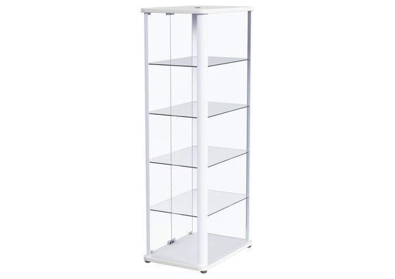950399 Aero 5-shelf Display Curio Cabinet with LED Lighting White
