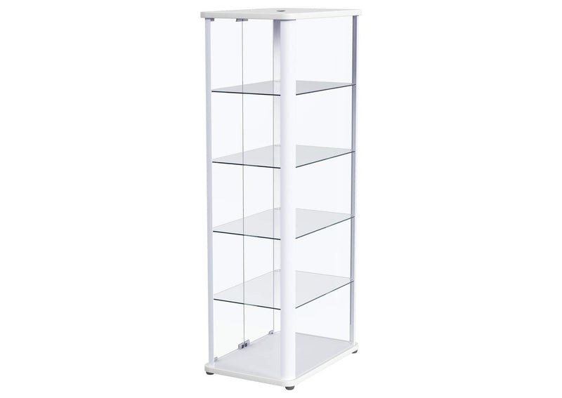 950399 Aero 5-shelf Display Curio Cabinet with LED Lighting White