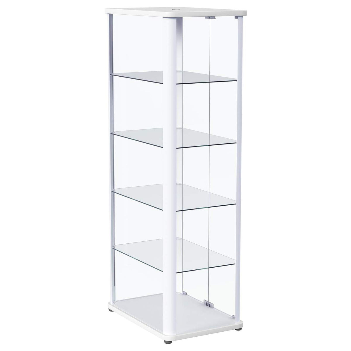 950399 Aero 5-shelf Display Curio Cabinet with LED Lighting White