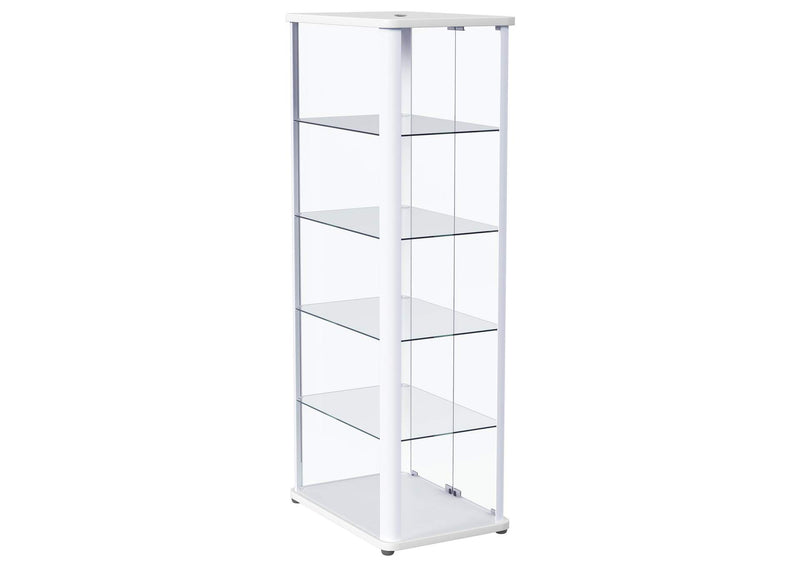 950399 Aero 5-shelf Display Curio Cabinet with LED Lighting White