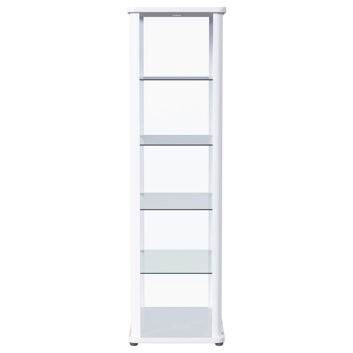 950399 Aero 5-shelf Display Curio Cabinet with LED Lighting White