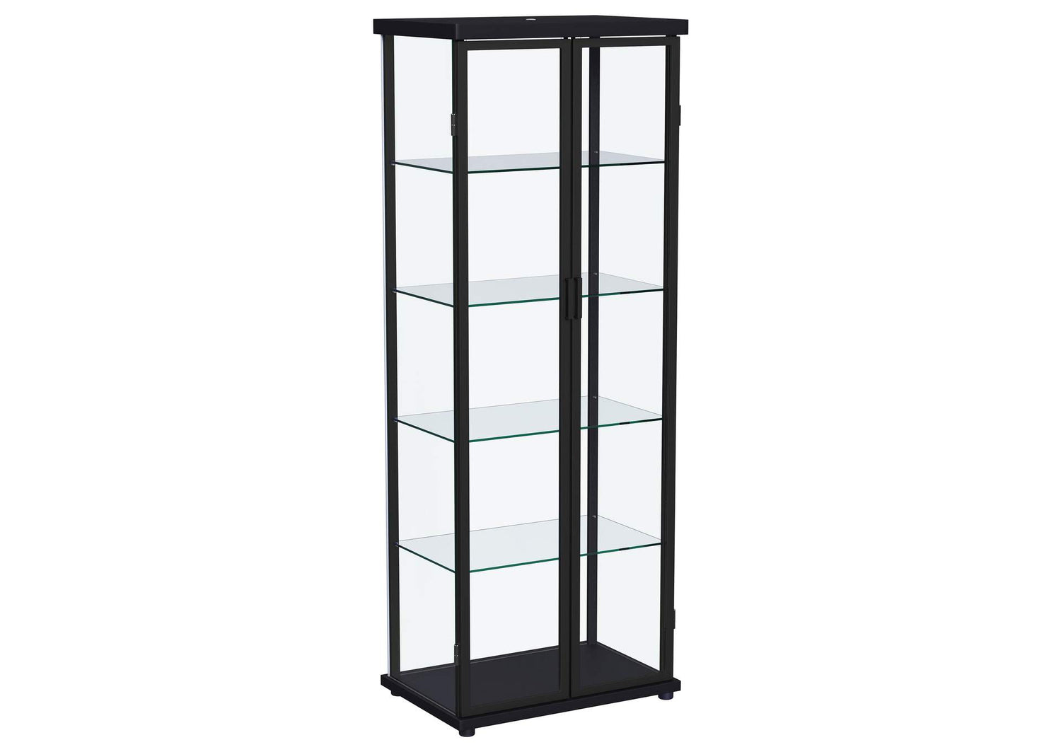 950400 Aero 4-shelf Display Curio Cabinet with LED Lighting Black