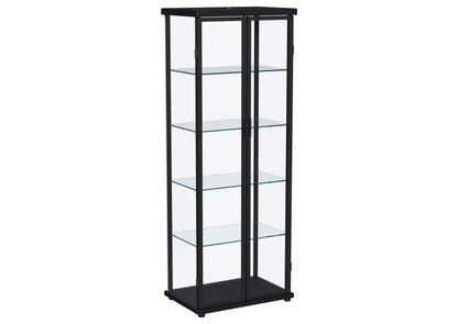 950400 Aero 4-shelf Display Curio Cabinet with LED Lighting Black
