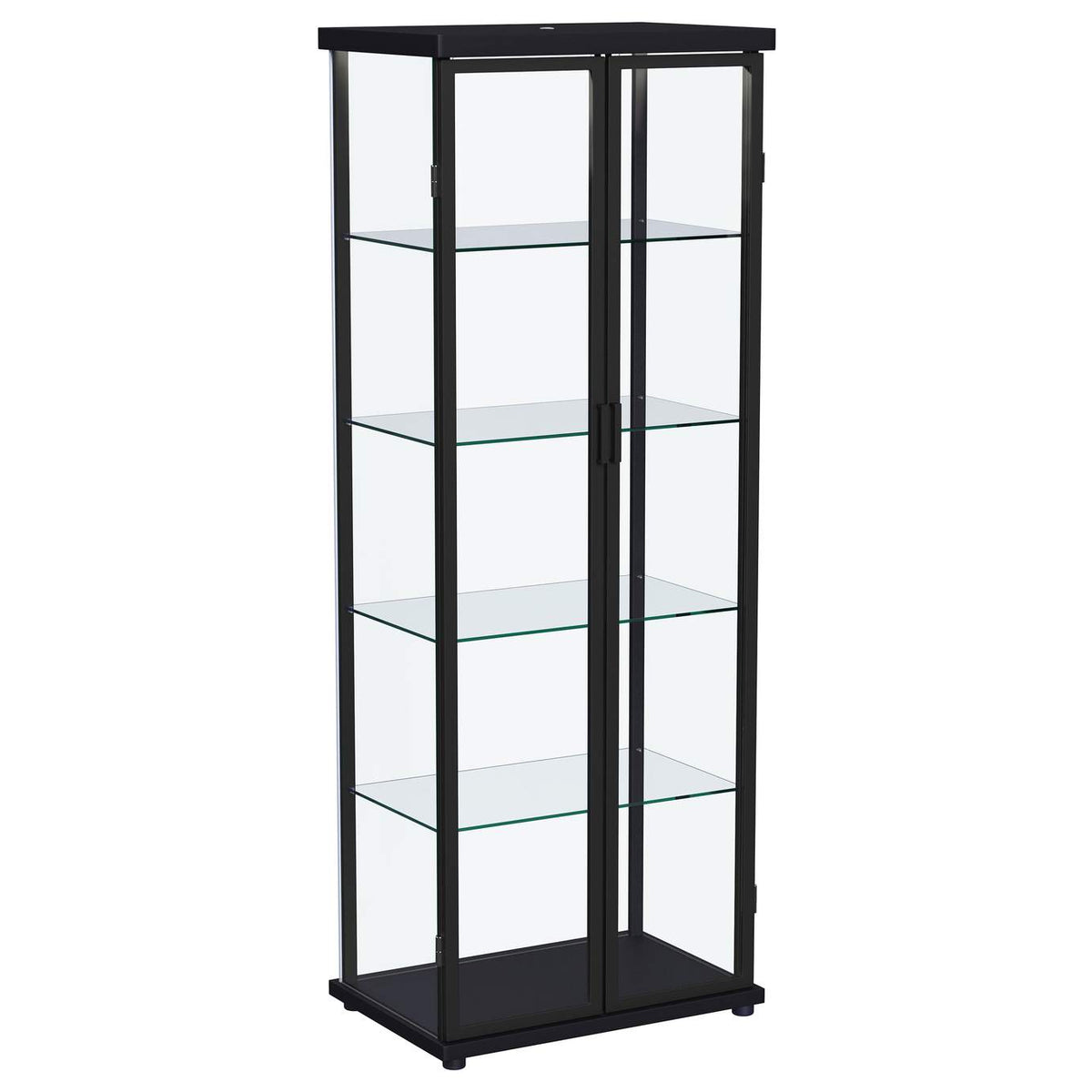 950400 Aero 4-shelf Display Curio Cabinet with LED Lighting Black
