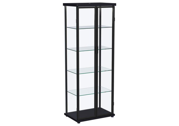 950400 Aero 4-shelf Display Curio Cabinet with LED Lighting Black