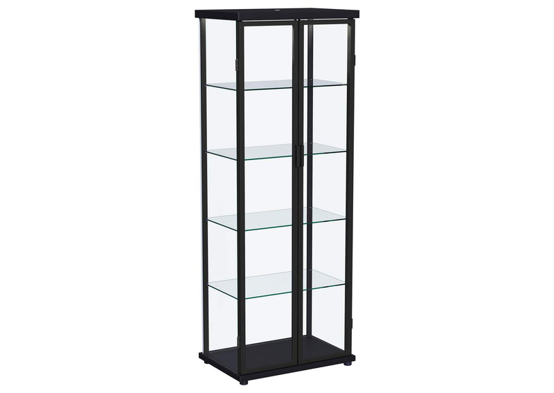 950400 Aero 4-shelf Display Curio Cabinet with LED Lighting Black