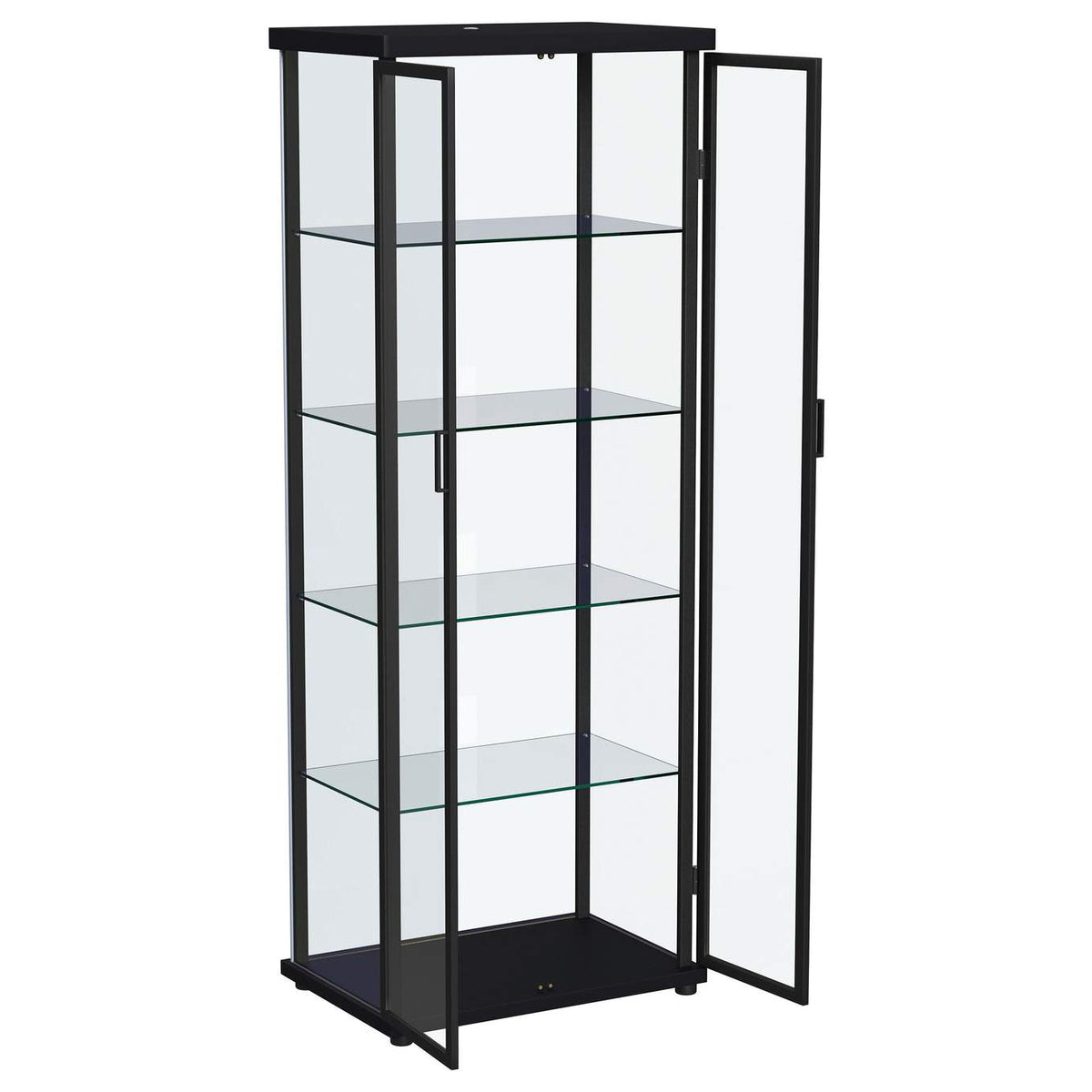 950400 Aero 4-shelf Display Curio Cabinet with LED Lighting Black