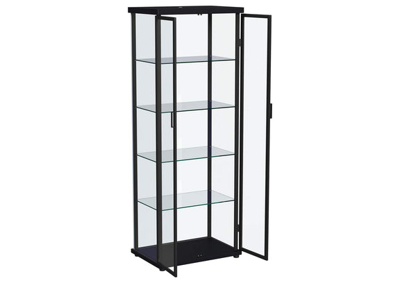 950400 Aero 4-shelf Display Curio Cabinet with LED Lighting Black