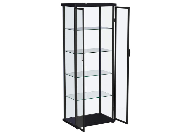 950400 Aero 4-shelf Display Curio Cabinet with LED Lighting Black