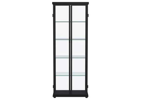 950400 Aero 4-shelf Display Curio Cabinet with LED Lighting Black