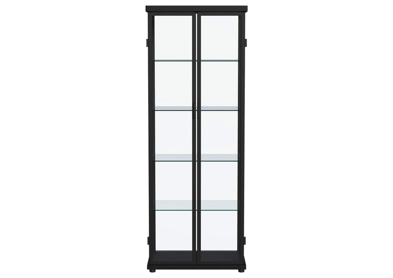 950400 Aero 4-shelf Display Curio Cabinet with LED Lighting Black