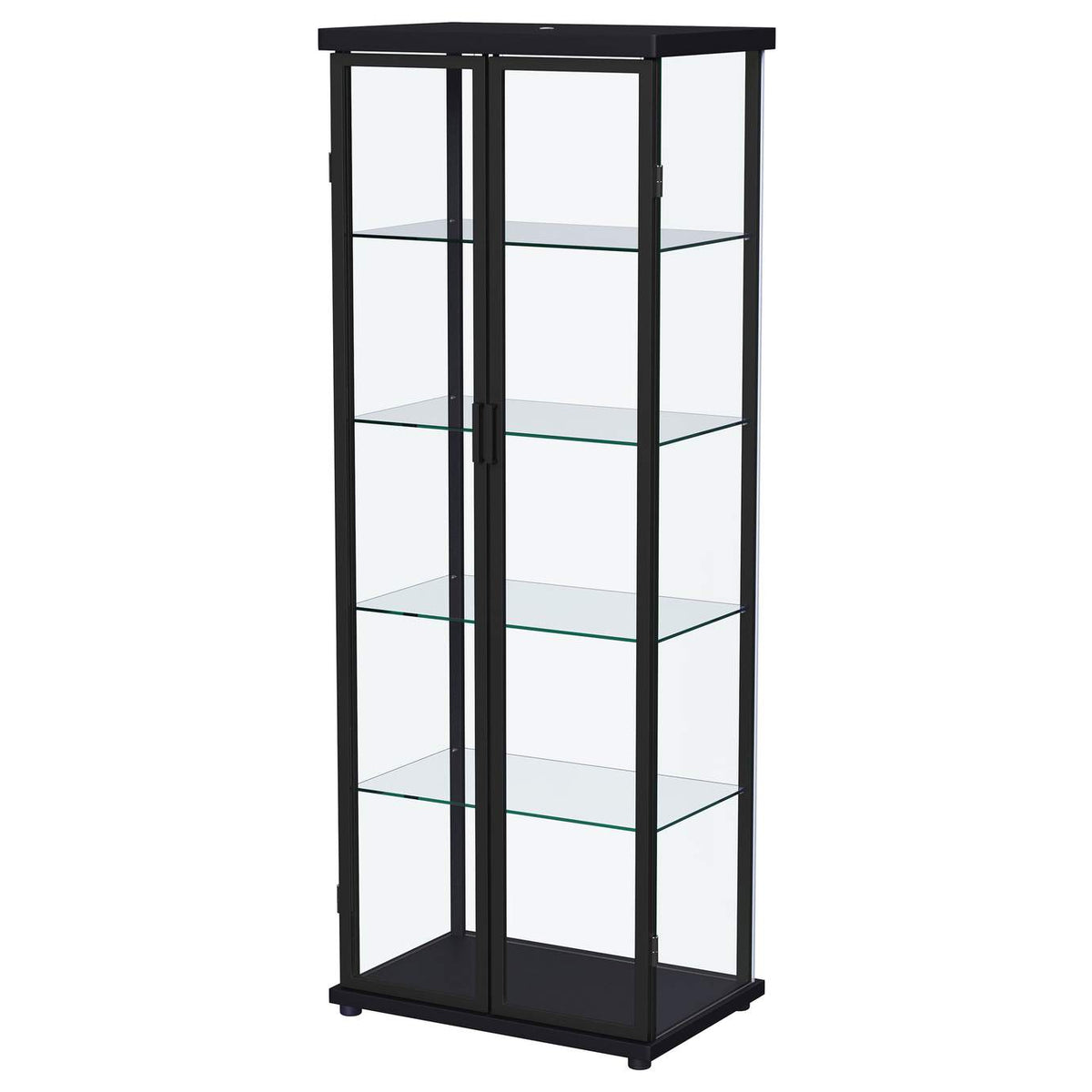 950400 Aero 4-shelf Display Curio Cabinet with LED Lighting Black