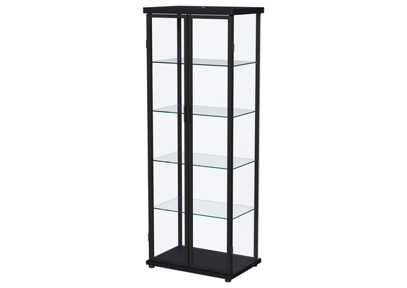 950400 Aero 4-shelf Display Curio Cabinet with LED Lighting Black