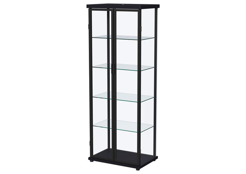950400 Aero 4-shelf Display Curio Cabinet with LED Lighting Black