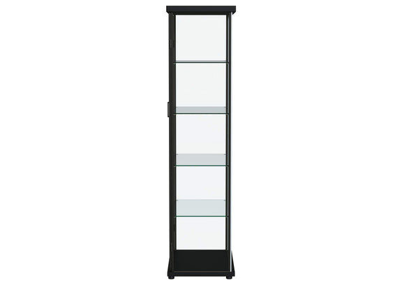 950400 Aero 4-shelf Display Curio Cabinet with LED Lighting Black