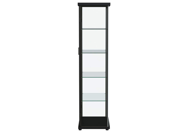 950400 Aero 4-shelf Display Curio Cabinet with LED Lighting Black