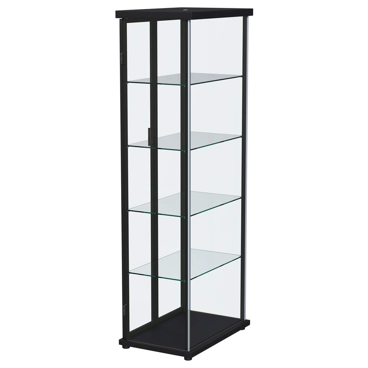 950400 Aero 4-shelf Display Curio Cabinet with LED Lighting Black