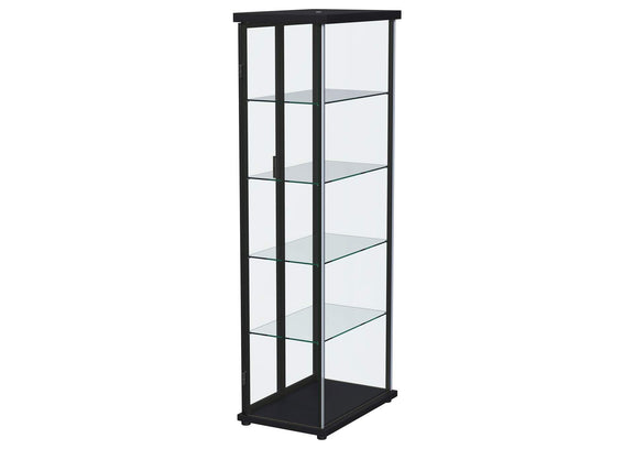 950400 Aero 4-shelf Display Curio Cabinet with LED Lighting Black