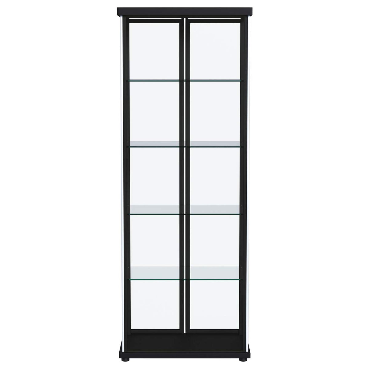 950400 Aero 4-shelf Display Curio Cabinet with LED Lighting Black