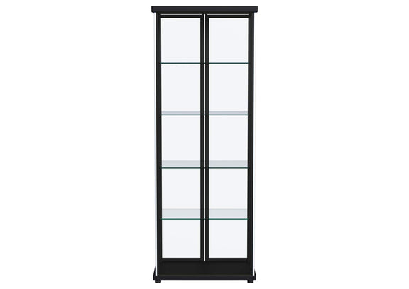 950400 Aero 4-shelf Display Curio Cabinet with LED Lighting Black