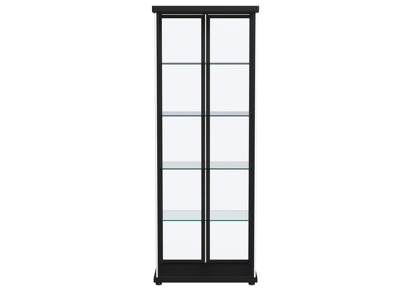 950400 Aero 4-shelf Display Curio Cabinet with LED Lighting Black