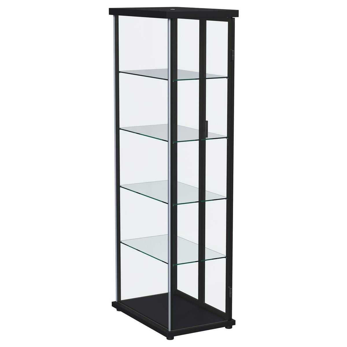 950400 Aero 4-shelf Display Curio Cabinet with LED Lighting Black