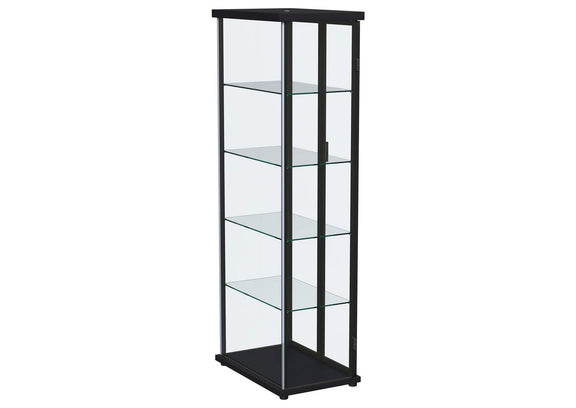 950400 Aero 4-shelf Display Curio Cabinet with LED Lighting Black