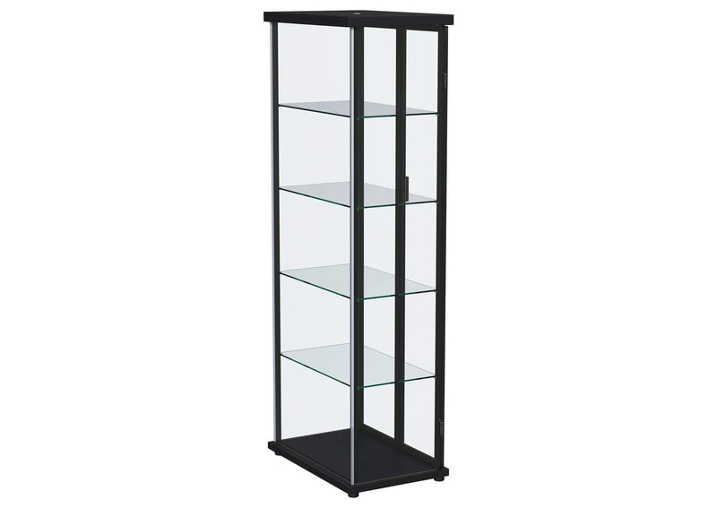 950400 Aero 4-shelf Display Curio Cabinet with LED Lighting Black