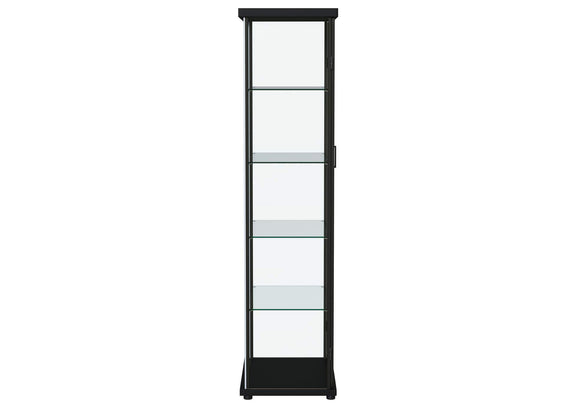 950400 Aero 4-shelf Display Curio Cabinet with LED Lighting Black
