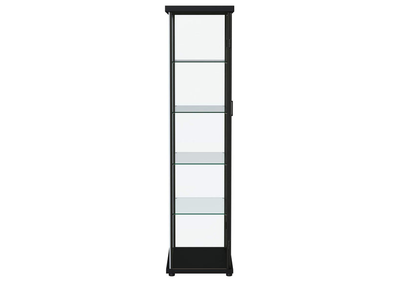 950400 Aero 4-shelf Display Curio Cabinet with LED Lighting Black