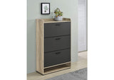 950404 Denia 3-tier Engineered Wood Shoe Cabinet Grey